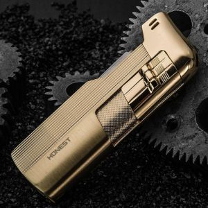 Lighter Og Rygningstilbehør |  Bai Cheng Lang Zhi Multifunktionel Pibe Lighter Skrå Ild Retro Åben Ild Lighter Gas Lighter Med Cigar Cutter Tryk Stang Skraber Lighter Og Rygningstilbehør Lighter Og Rygningstilbehør