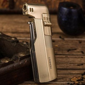 Lighter Og Rygningstilbehør |  Bai Cheng Lang Zhi Multifunktionel Pibe Lighter Skrå Ild Retro Åben Ild Lighter Gas Lighter Med Cigar Cutter Tryk Stang Skraber Lighter Og Rygningstilbehør Lighter Og Rygningstilbehør