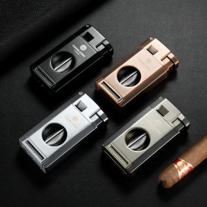 Lighter Og Rygningstilbehør |  Cigar Lighter 3-I-1 Cigar Klipper Lighter Enhed Lighter Med Special Cigar Saks V-Formet Lighter Og Rygningstilbehør Lighter Og Rygningstilbehør