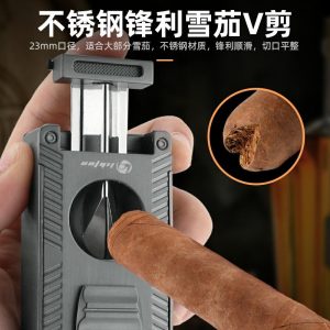 Lighter Og Rygningstilbehør |  Cuba Cigar Cutter Lighter 2-I-1 Bærbart Cigar Værktøj Med Hulborer, Direkte Tryk Multifunktionel V-Formet Lighter Lighter Og Rygningstilbehør Lighter Og Rygningstilbehør