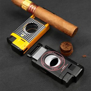 Lighter Og Rygningstilbehør |  Geuvara 2-I-1 Cubansk Stil Cigar Lighter Med Dobbeltblad Cigar Cutter I Metal Lighter Og Rygningstilbehør Lighter Og Rygningstilbehør