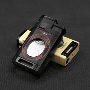 Lighter Og Rygningstilbehør |  Geuvara 2-I-1 Cubansk Stil Cigar Lighter Med Dobbeltblad Cigar Cutter I Metal Lighter Og Rygningstilbehør Lighter Og Rygningstilbehør