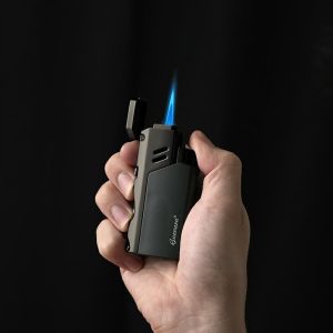 Lighter Og Rygningstilbehør |  Guevara Vindafvisende Lighter – Genopladelig Enkeltstående Cigarlighter Med Multifunktionel Indbygget 7 Mm Skæreværktøj Og Ventilationsnål. Lighter Og Rygningstilbehør Lighter Og Rygningstilbehør