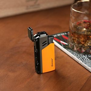 Lighter Og Rygningstilbehør |  Guevara Vindafvisende Lighter – Genopladelig Enkeltstående Cigarlighter Med Multifunktionel Indbygget 7 Mm Skæreværktøj Og Ventilationsnål. Lighter Og Rygningstilbehør Lighter Og Rygningstilbehør