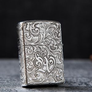 Lighter Og Rygningstilbehør |  Lighter Ægte Ren Sølv Rustning Limited Edition Hjerte Tang Græs Indgravering Originalt Produkt Herre Gave Zp Lighter Og Rygningstilbehør Lighter Og Rygningstilbehør