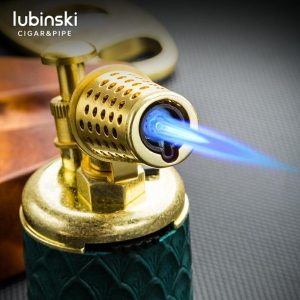 Lighter Og Rygningstilbehør |  Lubinski Cigar Lighter Med Enkelt Direkte Tryk, Stor Atmosfære, Blå Flamme, Vindafvisende, Multifunktionel Med Hulværktøj, Retro Design. Lighter Og Rygningstilbehør Lighter Og Rygningstilbehør