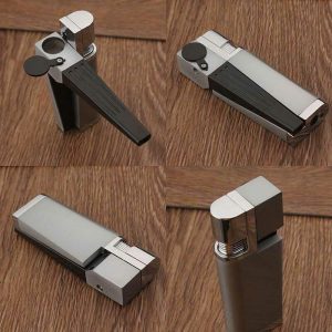 Lighter Og Rygningstilbehør |  Ny Sammenklappelig Pibe Lighter, Multifunktionel, Gasdrevet, Skrå Flamme, Kreativ, Personlig, Retro, Bærbar, Kompakt Metal. Lighter Og Rygningstilbehør Lighter Og Rygningstilbehør