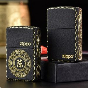 Lighter Og Rygningstilbehør |  Original Zippo Lighter Ægte Mandlige Sorte Sprækker Malet Med Detaljeret Gravering Af De Hundrede Familier Efternavne, Tilpasset Rigdom Og Blomster, Perfekt Gave Til Kæresten. Lighter Og Rygningstilbehør Lighter Og Rygningstilbehør