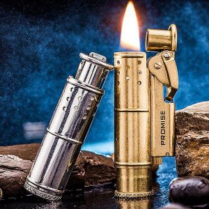 Lighter Og Rygningstilbehør |  Promise Messing Skyttegrav Benzin Lighter, Unik Retro Anden Verdenskrig Antik Sølv Vindbeskyttet Gammeldags Herre Lighter Med Gravering. Lighter Og Rygningstilbehør Lighter Og Rygningstilbehør