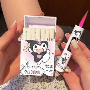 Lighter Og Rygningstilbehør |  Sød Cartoon Doraemon Grov Cigaretpakke Med 20 Stk. I En Samlet Cylindrisk Lighter, Høj Æstetik, Pink Cigaretter, Vind- Og Trykbestandig. Lighter Og Rygningstilbehør Lighter Og Rygningstilbehør