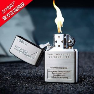 Lighter Og Rygningstilbehør |  Zorro Benzin Lighter Vindresistent Sandhjul Personlig Håndlavet Retro Gammeldags Nostalgisk Dansk Lighter Trend Lighter Og Rygningstilbehør Lighter Og Rygningstilbehør