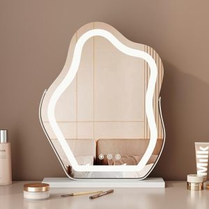 Spejl Til Makeup |  Ægte Hd Led Skyformet Makeup-Spejl Med Lys, Bordstående Makeup-Spejl Til Smart Soveværelse Og Minimalistisk Indretning. Spejl Til Makeup Spejl Til Makeup