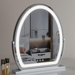 Spejl Til Makeup |  Elliptisk Sminkebord Med Spejl Og Lys, Bordmodel, Led, Til Hjemmebrug, Skønhedssalon, Dormitorium, Intelligent, Luksuriøs Følelse. Spejl Til Makeup Spejl Til Makeup