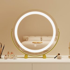 Spejl Til Makeup |  Makeup Spejl Med Led Lys, Opladelig, Roterbart Bordspejl Til Makeup, Perfekt Til Dormitory Og Trendy Piger I Ins Stil. Spejl Til Makeup Spejl Til Makeup