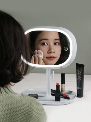 Spejl Til Makeup |  Muid Makeup Spejl Med Lampe, 2. Generation, Smart Led, Genopladelig Skrivebordsopbevaring, Foldbar, Populær Sminkebordsspejl Med Lys. Spejl Til Makeup Spejl Til Makeup