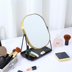 Spejl Til Makeup |  Opbevaringsvenlig Nordisk Stil Kosmetik Spejl, Bordspejl, Skrivebordstablet, Kosmetikspejl Til Piger, Dormitory Spejl. Spejl Til Makeup Spejl Til Makeup