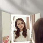 Spejl Til Makeup |  Populært Trefoldet Makeup-Spejl Til Hjemmebrug Med Lys, Sammenklappeligt Belysningsspejl Til Bordet, Rejsevenligt Spejl Til Sminkebord. Spejl Til Makeup Spejl Til Makeup