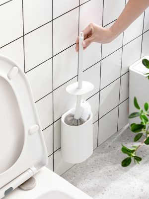 Toiletbørste |  Toiletbørste Til Hjemmebrug, Badeværelse, Toilet, Affaldsspand, Uden Døde Vinkler, Toiletbørste, Rengøringsbørste, Vægmonteret Gadget. Toiletbørste Toiletbørste